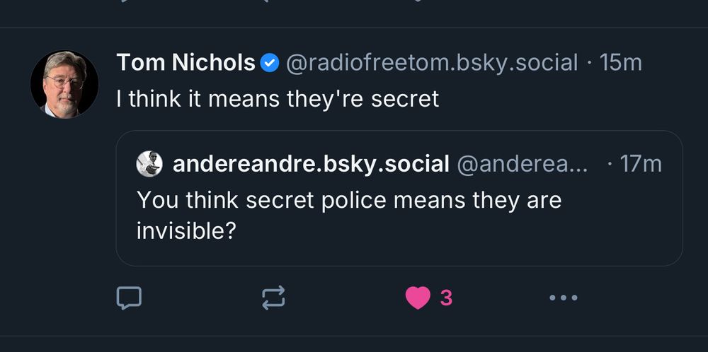 Exchange about “secret” police.