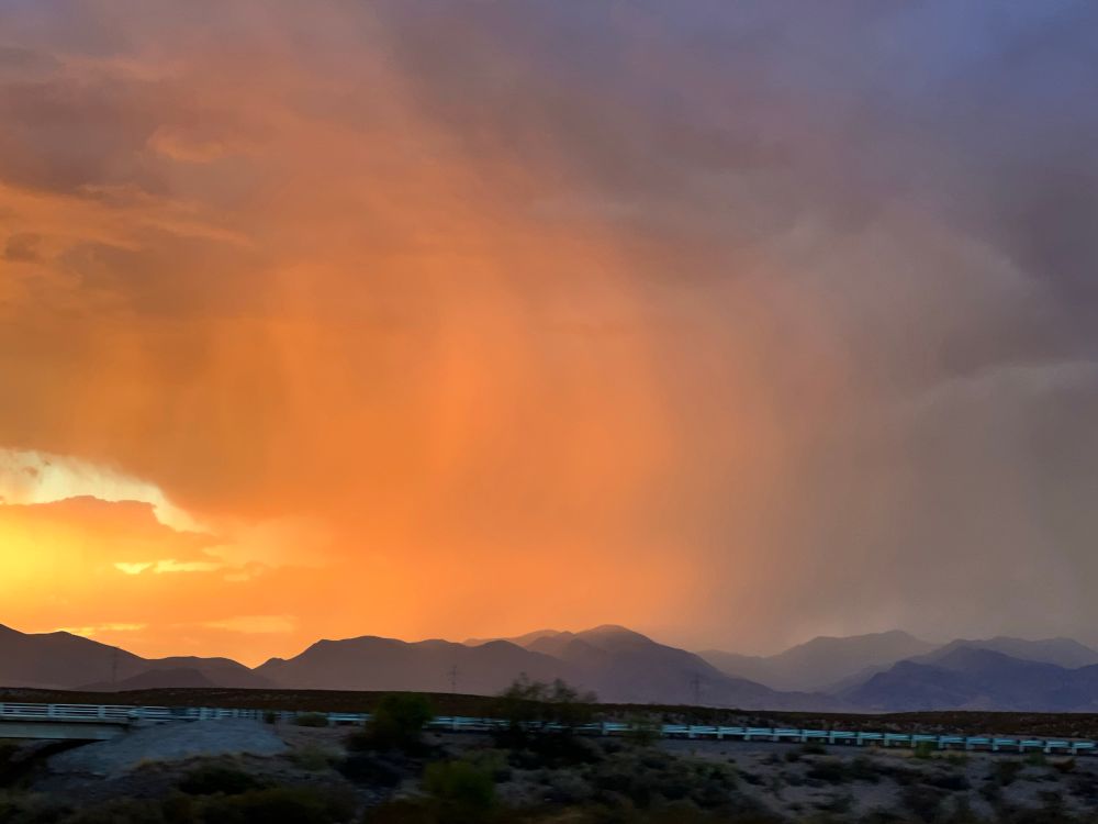 Sunset rain near El Paso