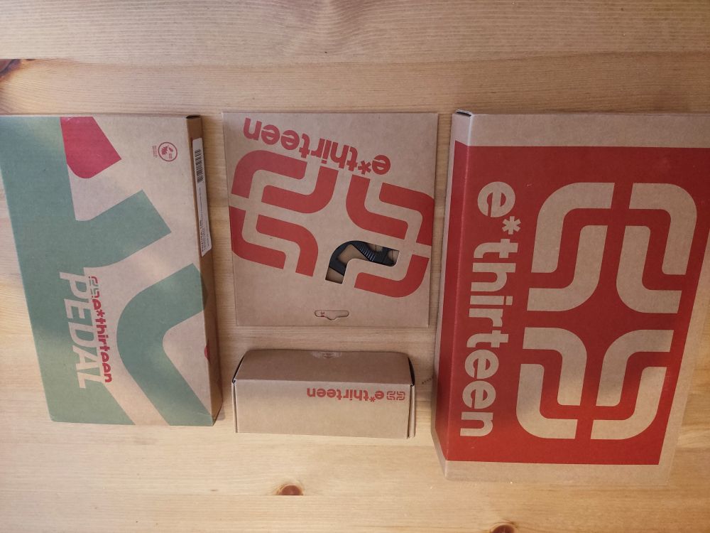 New chainring, bottom bracket, cranks and pedals for mountain bike 