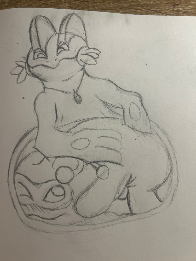 Lily the swampert getting her hands on Soul and giving the fishy a little stay in her tum. 