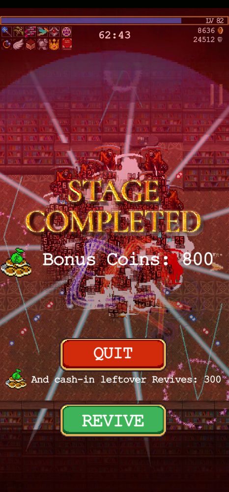 Death by an army of reapers in Vampire Survivors 