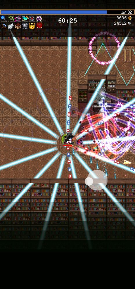 60+ minutes into the Inlaid Library level of Vampire Survivors