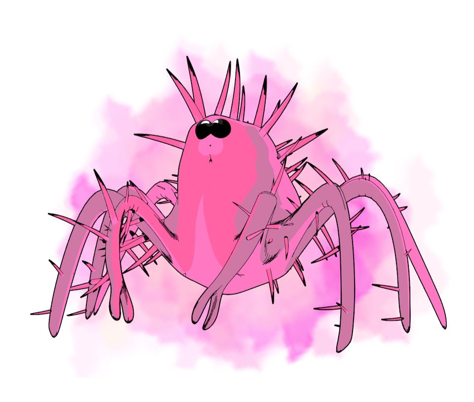 Digital illustration of small crab.