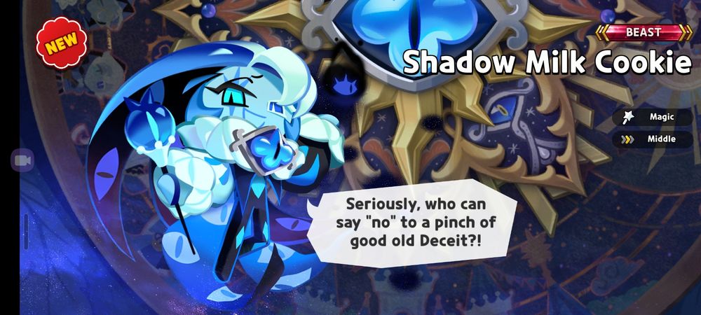 Screenshot of Cookie Run: Kingdom gacha pull with Shadow Milk Cookie 