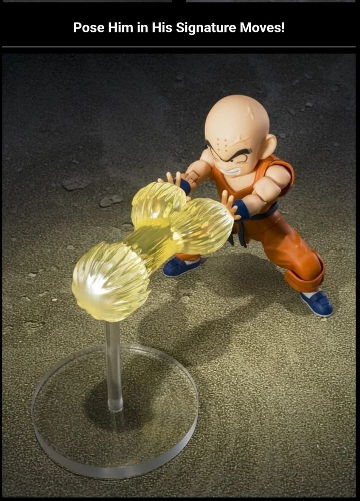 A Krillin action figure firing an energy beam that looks like a dick and balls. Seriously who let this slide, this is real bad.