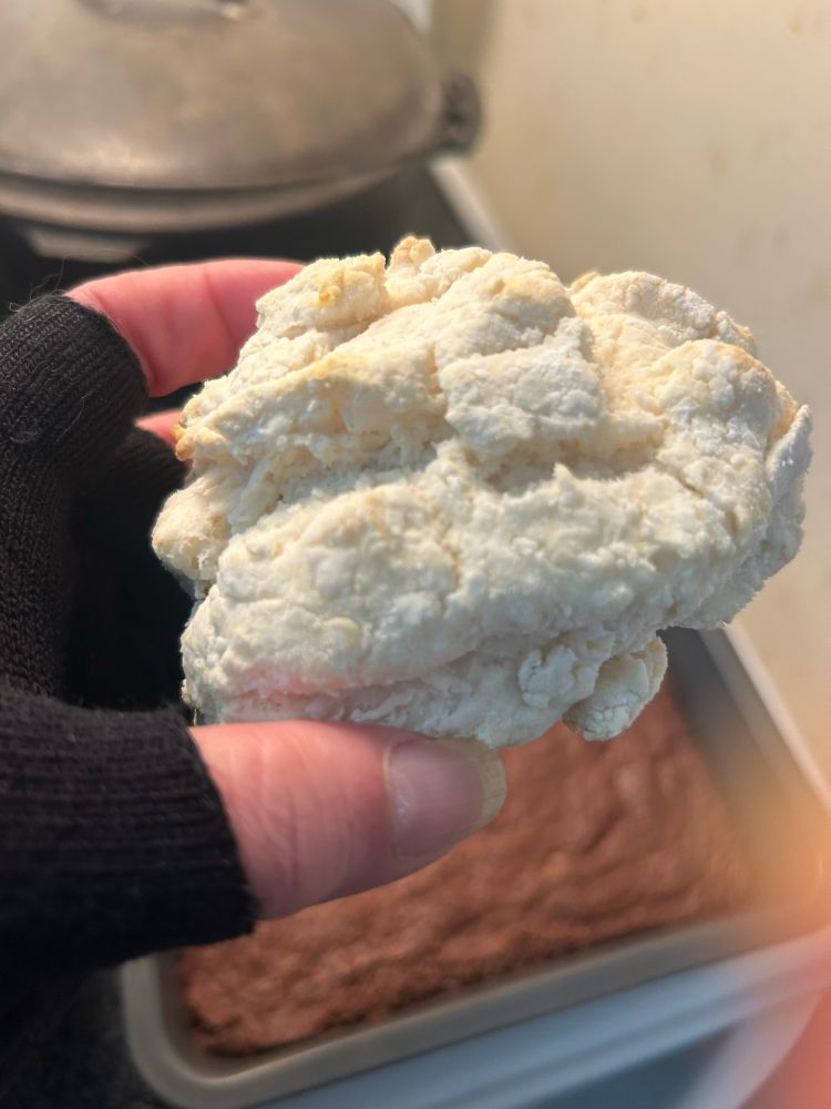 A misshaped but delicious buttermilk biscuit