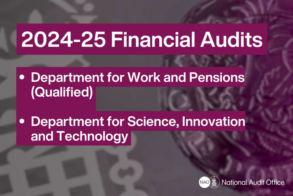 2024-25 Financial Audits

Department for Work and Pensions (Qualified)

Department for Science, Innovation and Technology