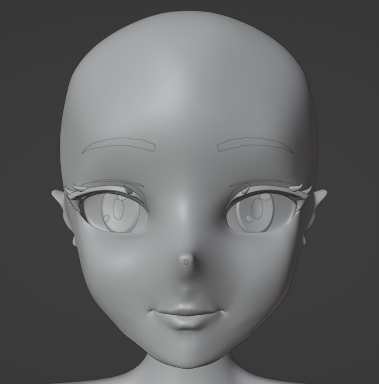 Anime Vtuber head model wip