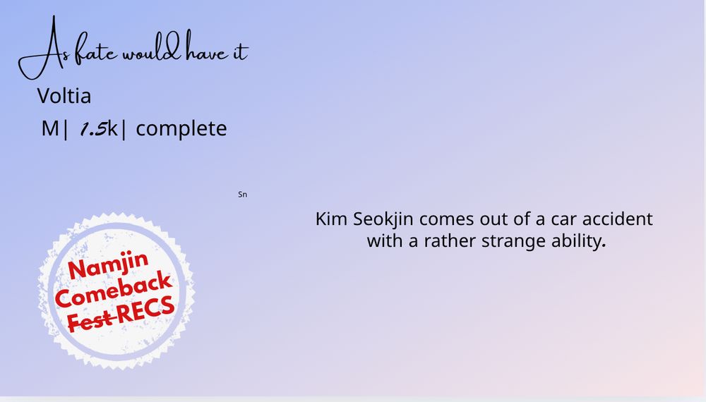 summary: Kim Seokjin comes out of a car accident with a rather strange ability.
