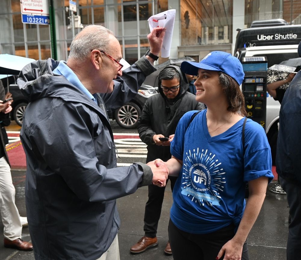 Senator Schumer speaks with New Yorkers at a No Kings Rally in New York City, June 14, 2025.