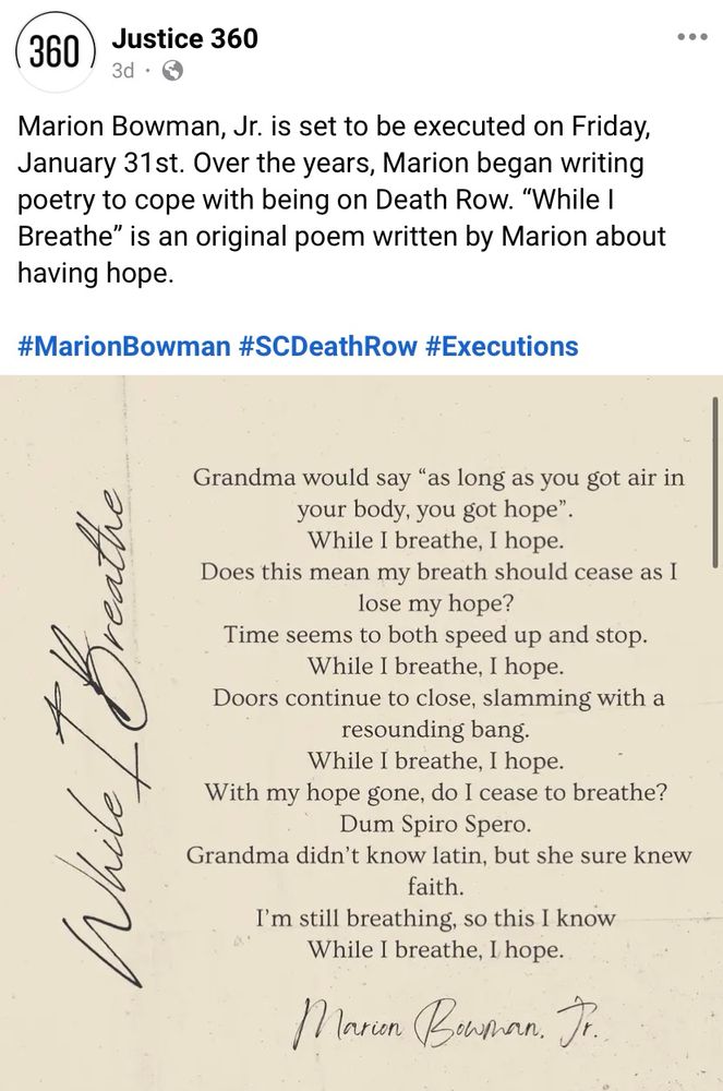 poem “while I breathe” written by Marion Bowman
