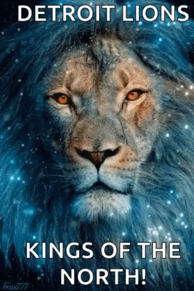 a lion with the words detroit lions kings of the north on it