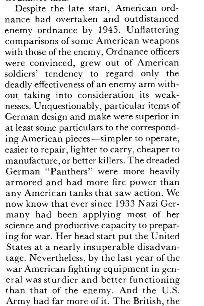 Despite the late start, American ord
nance had overtaken and outdistanced
enemy ordnance by 1945