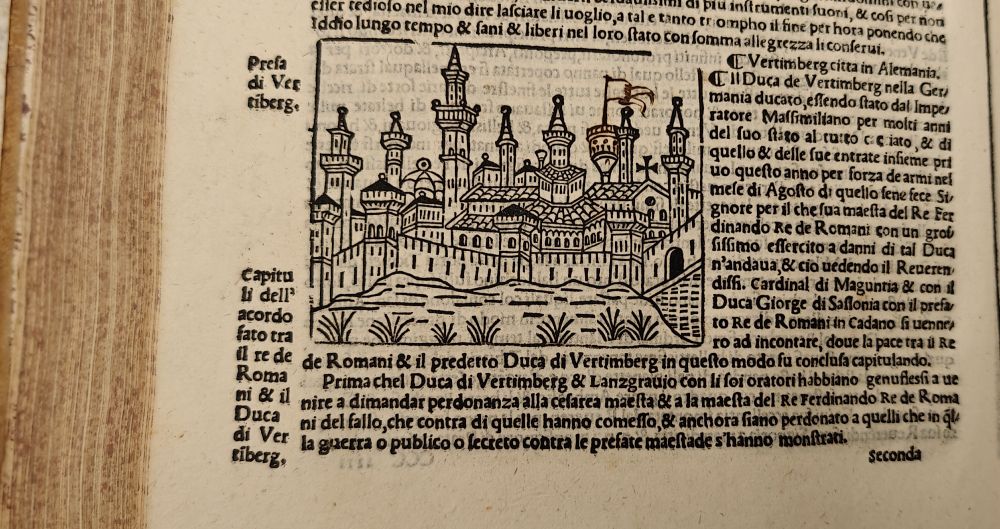 Annotated woodcut view of Württemberg.