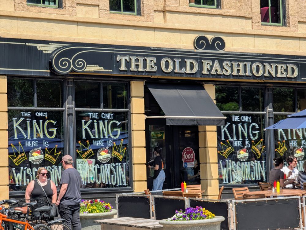 The Old Fashioned restaurant, with its windows painted