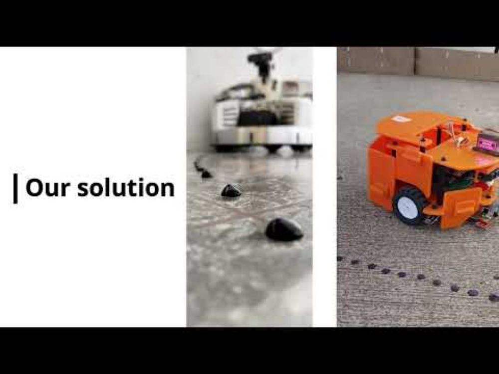 Bioinspired cooperation in a heterogeneous robots swarn using ferrofluid artificial pheromones
