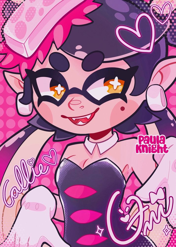 Digital illustration of the character Callie from the videogame Splatoon