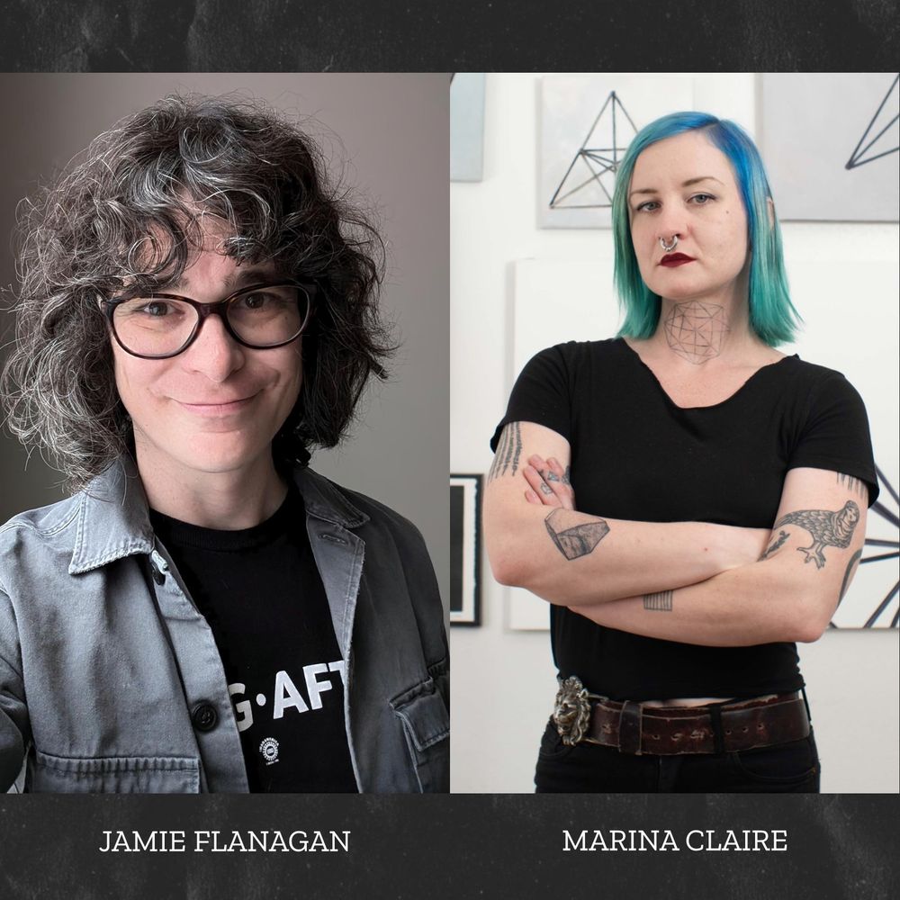 A photo of author Jamie Flanagan and illustrator Marina Claire.