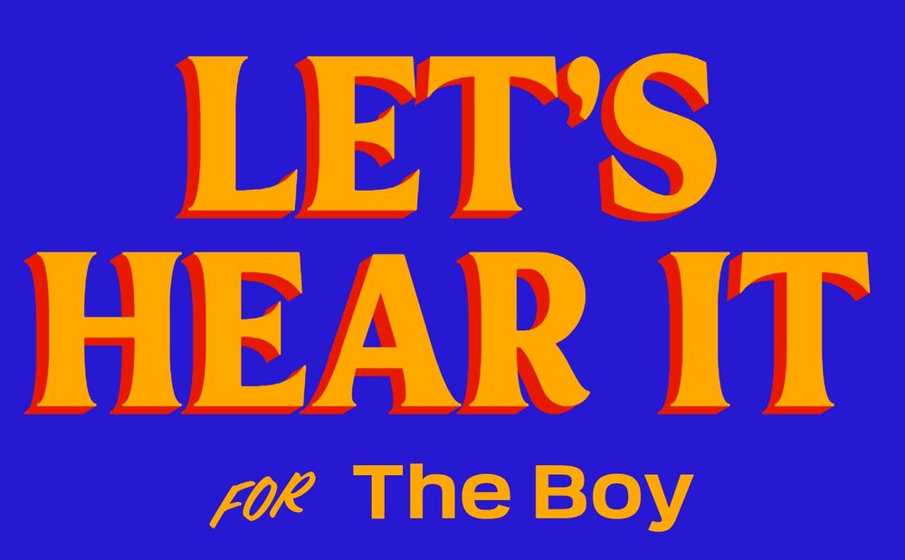 The Zohran sign font saying "Let's hear it for the boy"