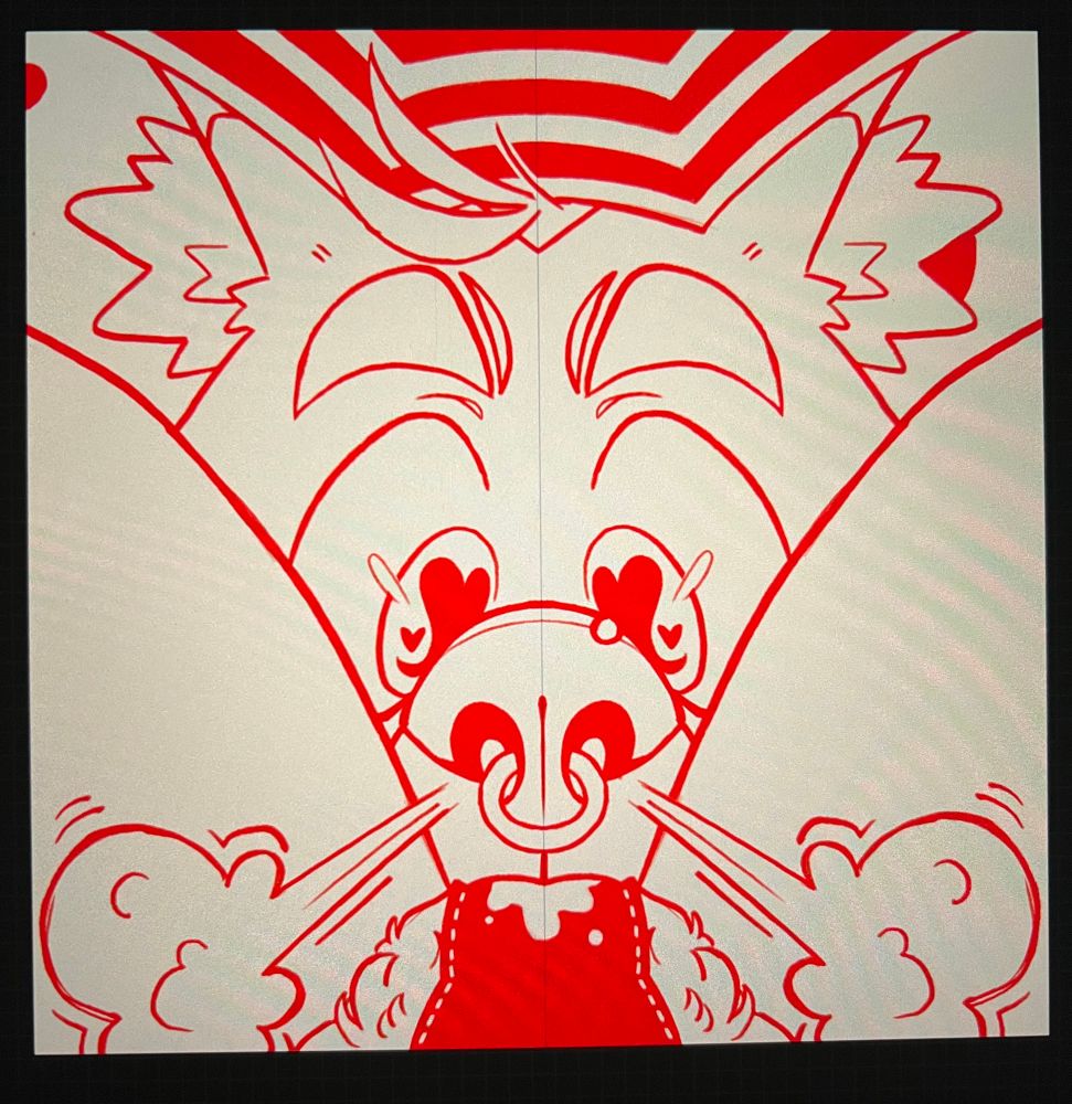 A dog character sniffs pussy and falls in love. 