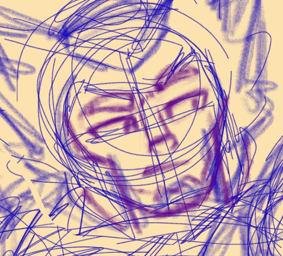 Digital sketch portrait of Jake from Shippu! Iron Leaguer.