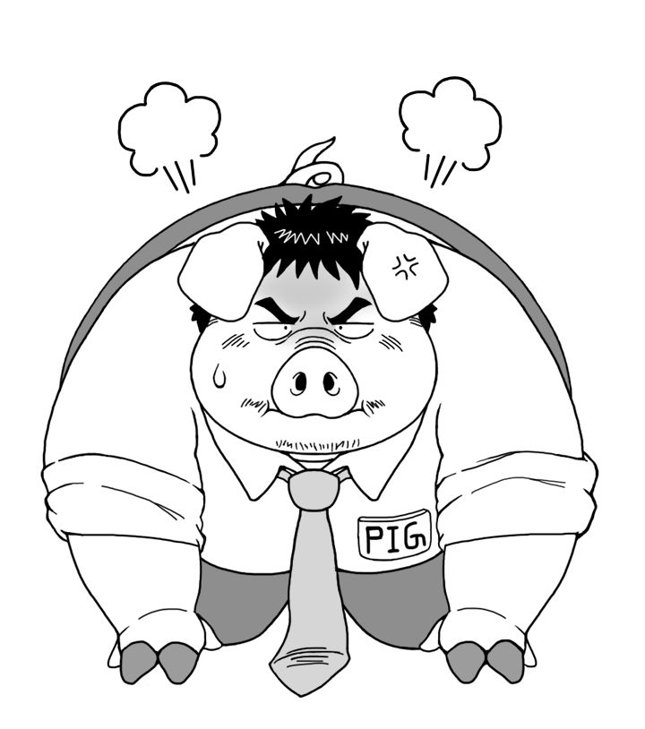 Fat office workers who don't realize they are becoming pigs.