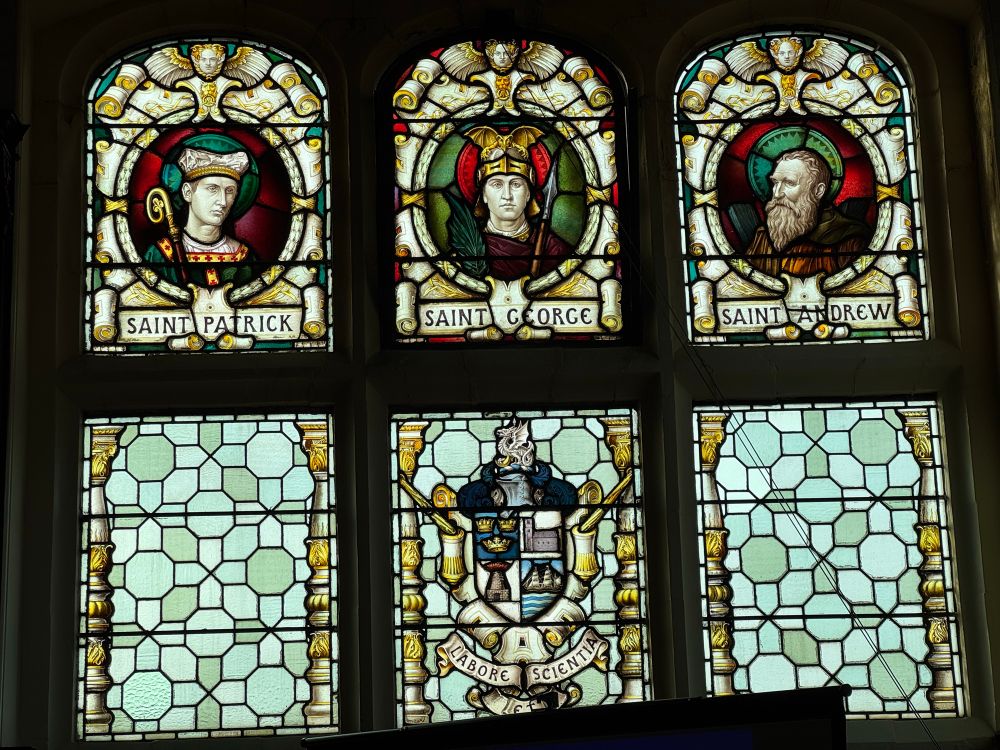 Stunning stained glass windows in Jarrow town hall 