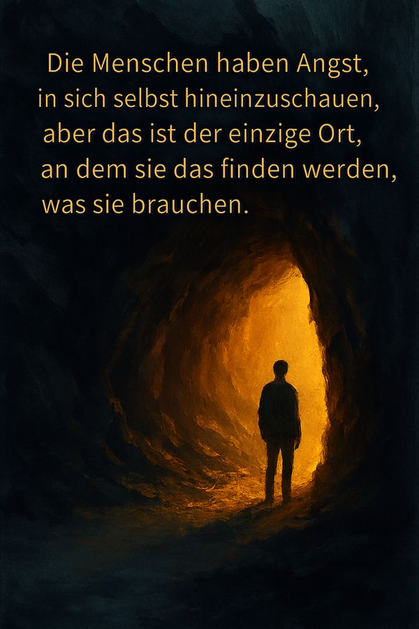 Zitat:
„Die Menschen haben Angst, in sich selbst hineinzuschauen, aber das ist der einzige Ort, an dem sie das finden werden, was sie brauchen.“ 