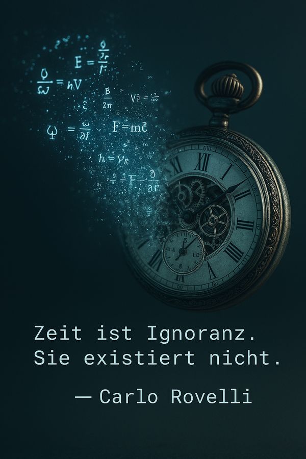 Zitat: „Zeit ist Ignoranz. Sie existiert nicht.“  — Carlo Rovelli 