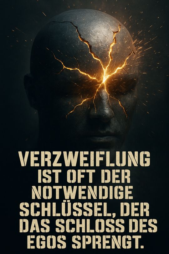 Zitat:
"Verzweiflung ist oft der notwendige Schlüssel, der das Schloss des Egos sprengt."