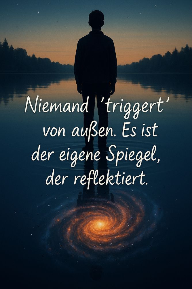 Zitat:
„Niemand 'triggert' von außen. Es ist der eigene Spiegel, der reflektiert.“ 