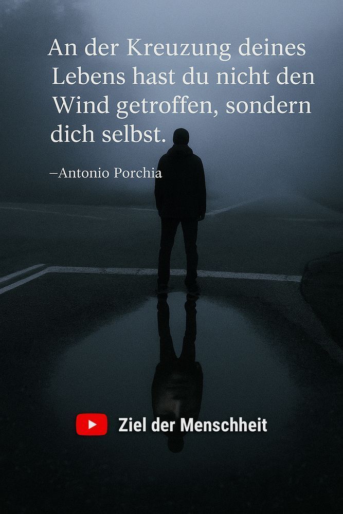 Zitat: „An der Kreuzung deines Lebens hast du nicht den Wind getroffen, sondern dich selbst.“
— Antonio Porchia