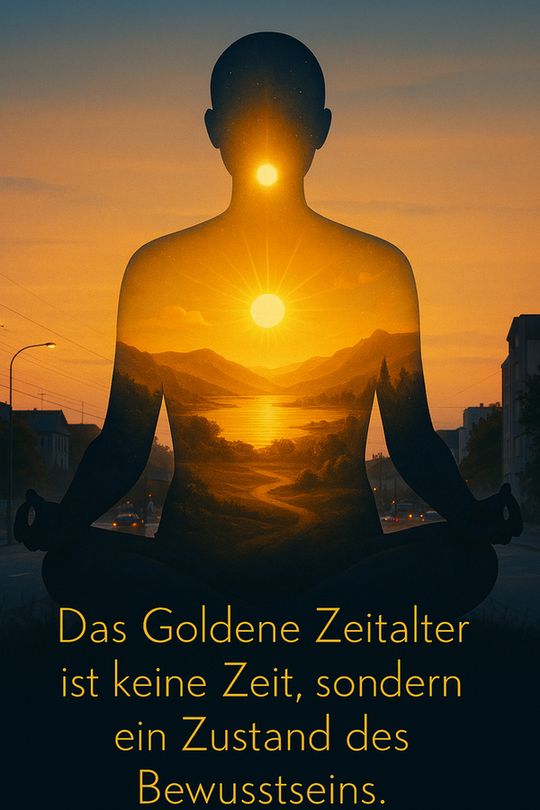 Spruch: „Das Goldene Zeitalter ist keine Zeit, sondern ein Zustand des Bewusstseins.“ 