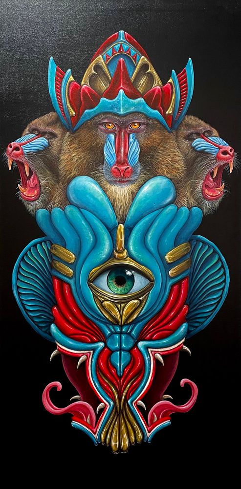 An acrylic piece from 2023. I was doing these animal totems at the time and plan to make some more after my current foray. 