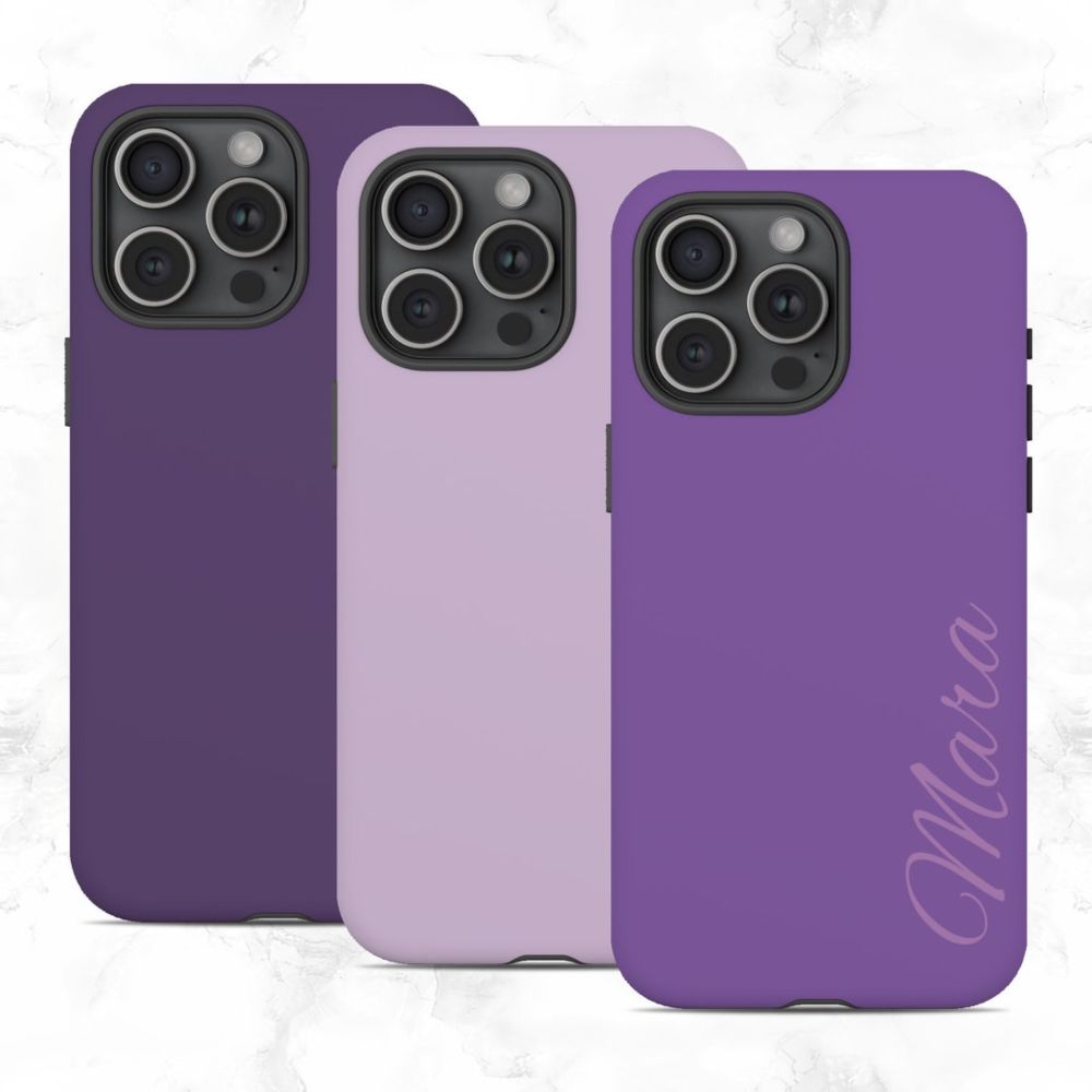 Custom Personalized Solid Purple Matte Tough Phone Case for iPhone 15 14 13 12 11 Max Pro Plus Mini Pixel 8 7 6 Galaxy S24 S23 S22 S21 Ultra - Etsy