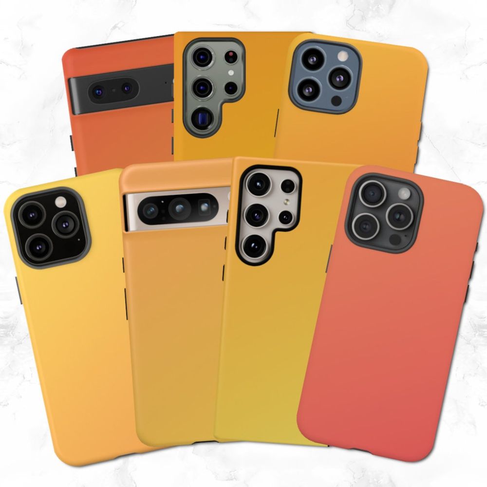 Matte Orange Yellow Ombre Gradient Pattern Tough Phone Case iPhone 15 14 13 12 11 Max Pro Plus Mini Pixel 8 7 6 Galaxy S24 S23 S22 S21 Ultra - Etsy