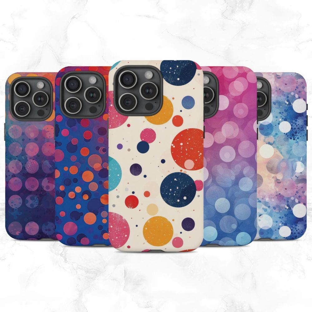 Cute Tough Matte Polka Dot Pattern Phone Case for Apple iPhone 15 14 13 12 11 Max Pro Plus Mini Pixel 8 7 6 Galaxy S24 S23 S22 S21 Ultra - Etsy