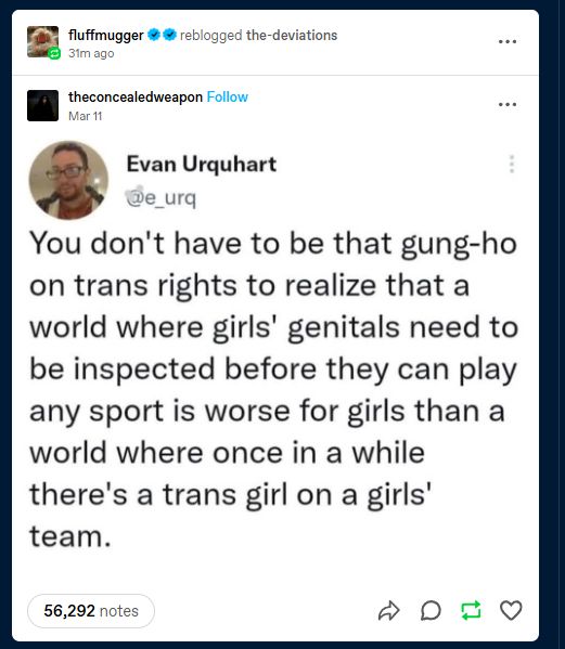you don't have to be that gung-ho on trans rights... 