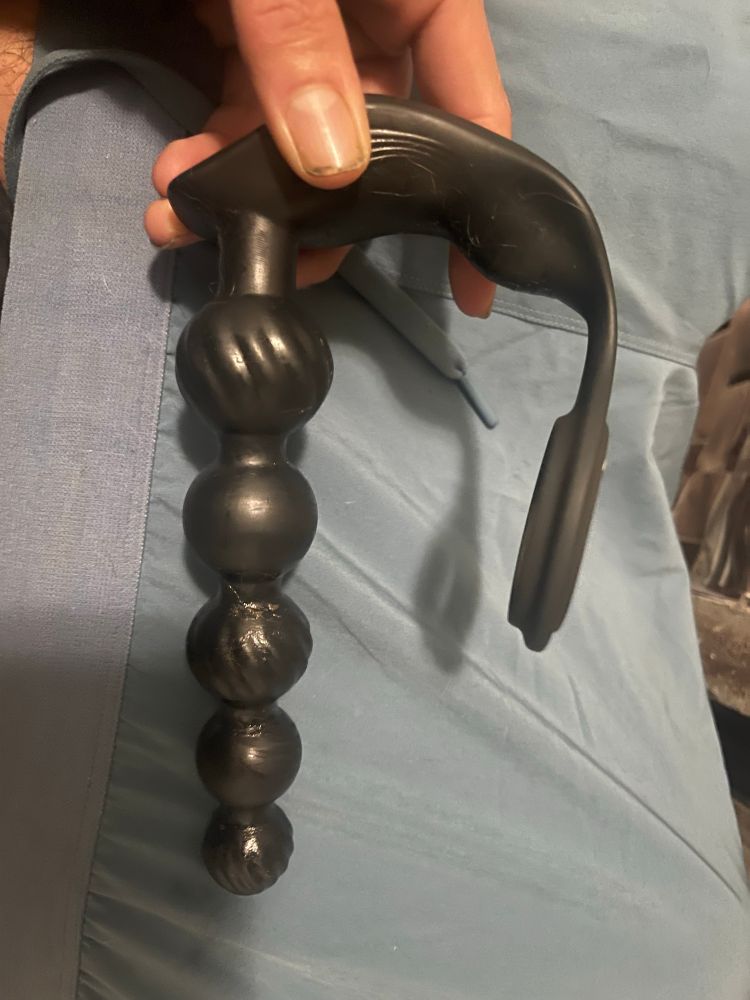 Picture of the anal bead vibrator cock ring combo stuffed in my hole