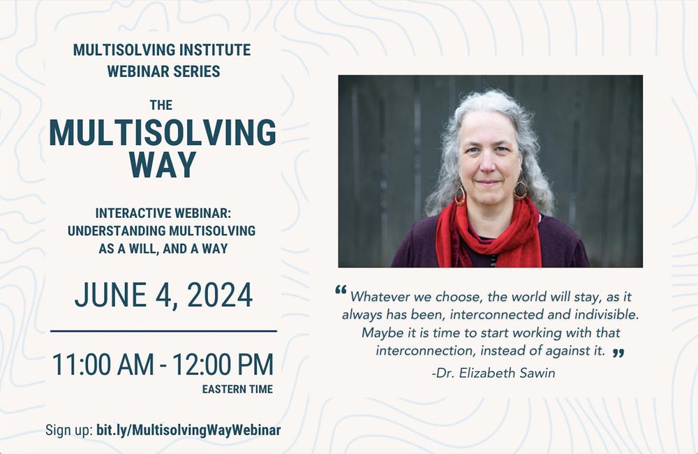 An announcement for a webinar titled “The Multisolving Way” June 4, 2024 11AM ET