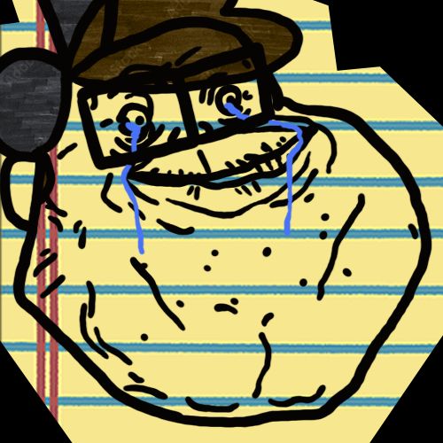 Rage face "Forever Alone" drawn in the style of JayTheDevGuy