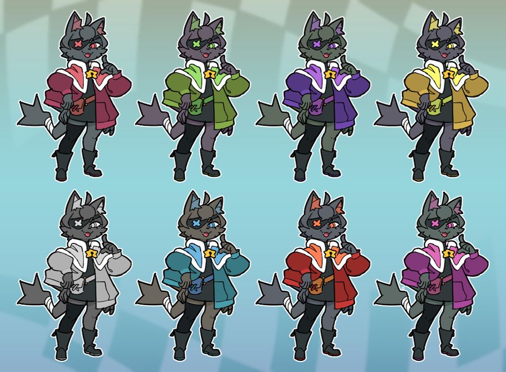 Agi in casual racing attire, with multiple different color palettes. I like Ring Racers ok