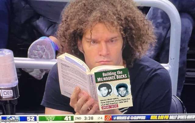 Robin Lopez likes to read Building the Milwaukee Bucks: Kareem Abdul-Jabbar, Oscar Robertson and the Rapid Rise of an NBA Franchise, 1968-1975.