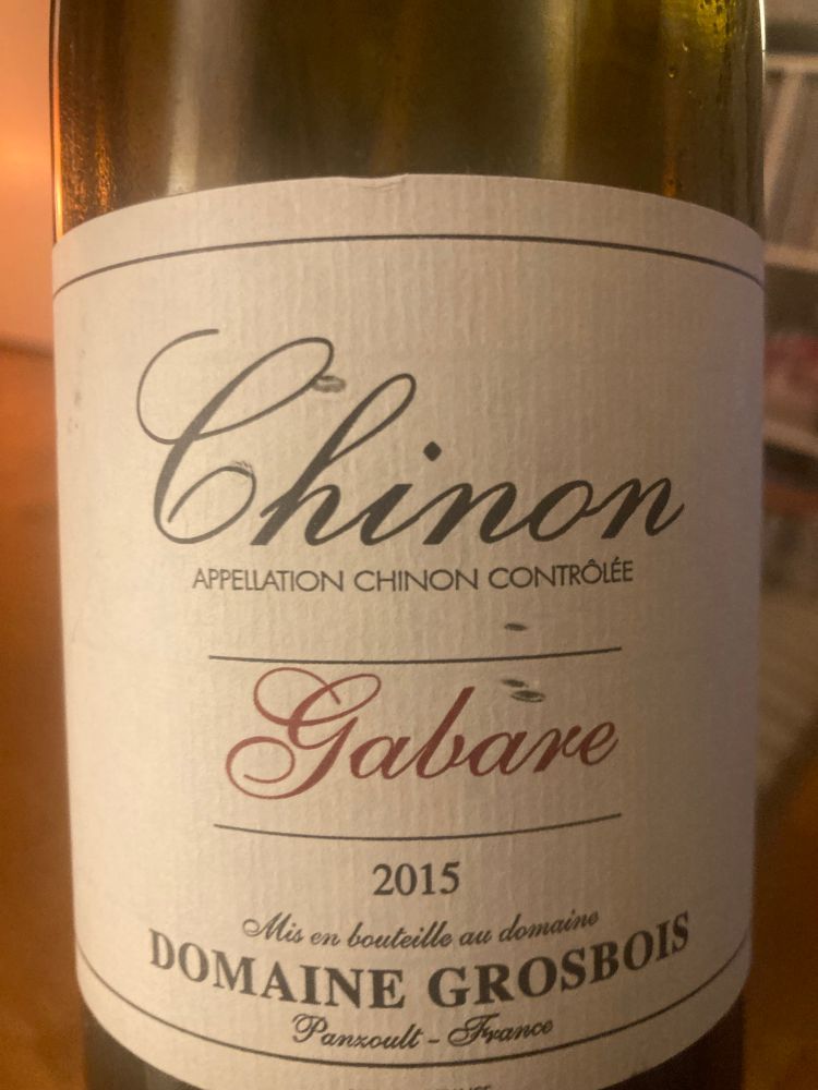 2015 Chinon Gabare, Domaine Grosbois.