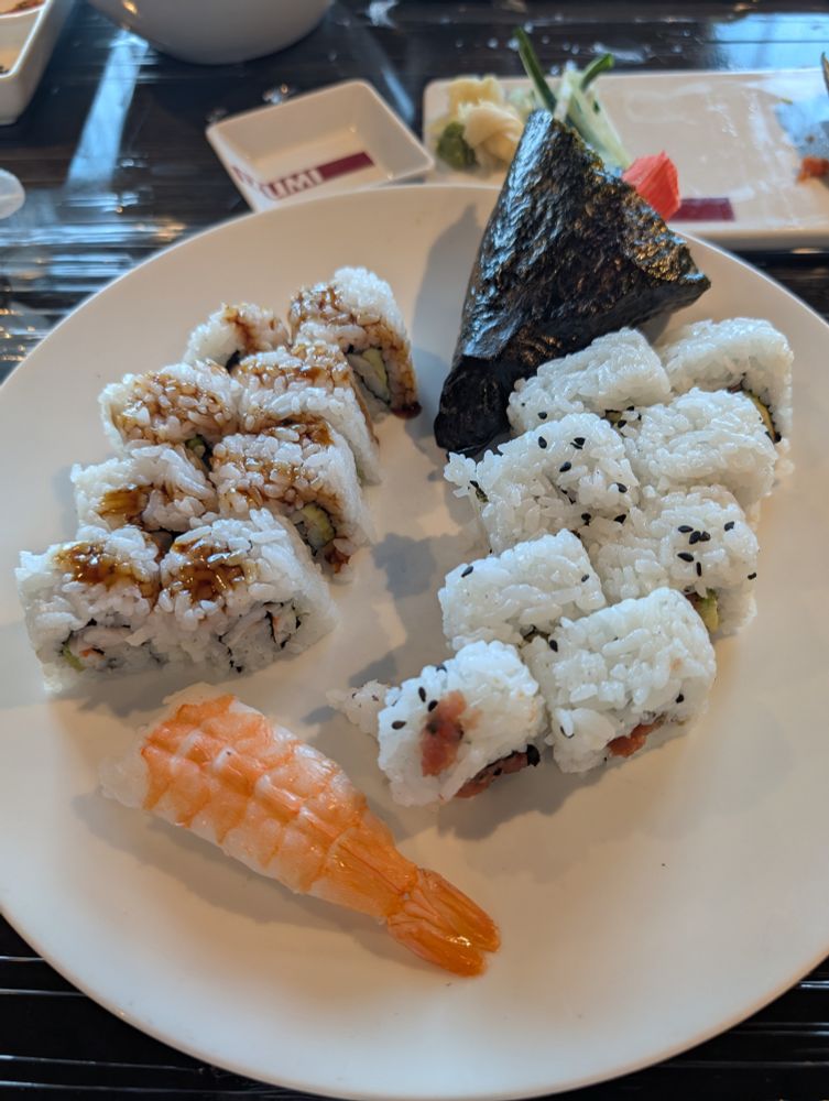 A plate of sushi