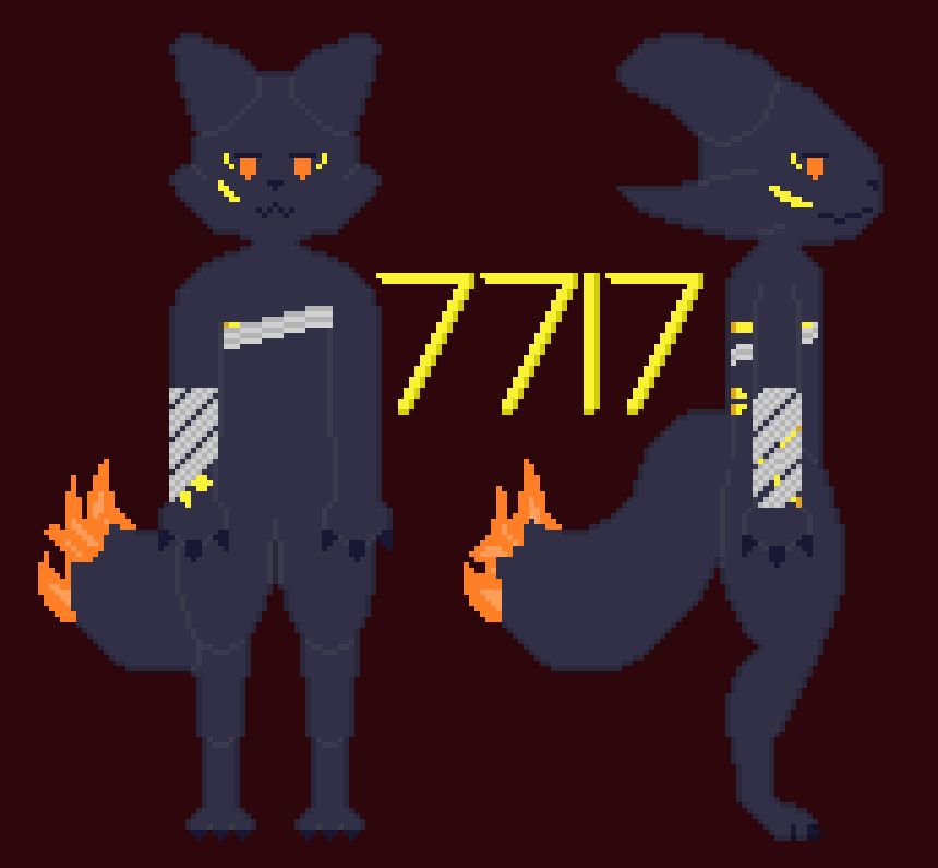 An OC in the "experiment" species created by Orsoniks and used in Gunsaw and Casualties: Unknown. 

This one is "named" 7717, and wears some wrappings made of bandages to cover old injuries on its chest and arm. Bright yellow "markings" cover its body in some areas, marking locations I was injured in the past in real life. The markings on the arm represent the worst pain i've ever experienced in my life, when my arm broke in 4 locations simultaneously.