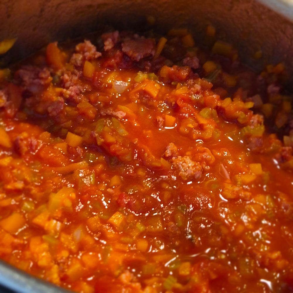 Soße köchelt leise