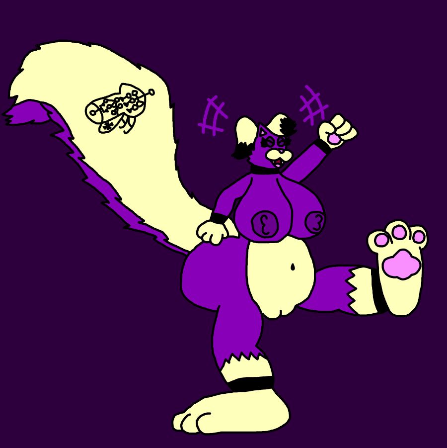 A big Skuntank punk gal, very soft and snuggly (and flirty)