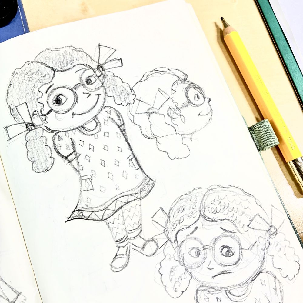 Sketchbook drawing. Working on a new character.