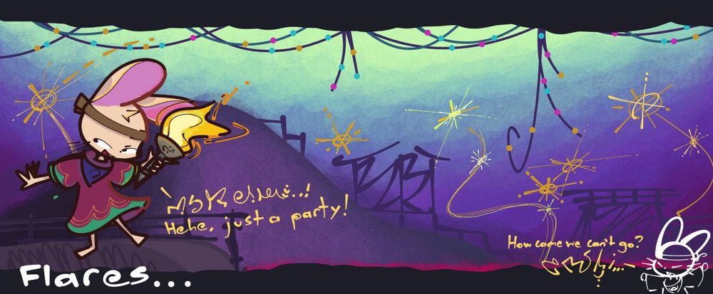 Flare? Nope! A party! With FIREWORKS!